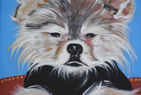 "Giggy" Painting of the real housewives dog of beverly hills & Lisa Vanderpump. Painted by www.PicosPelegri.com South Beach Miami