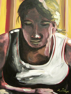 - Art by Picos Pelegri "Miranda A La Felipe" Portrait by www.PicosPelegri.com South Beach Miami