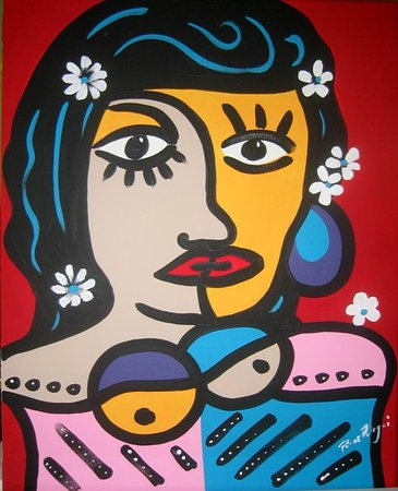 - Art by Picos Pelegri Bright colourful pop art paintings of a woman with various pop color and design. Painted by www.PicosPelegri.com South Beach Miami