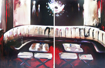 - Art by Picos Pelegri Madonna's Blue Door Restaurant at The Delano on South Beach Miami. Painted by www.PicosPelegri.com South Beach Miami