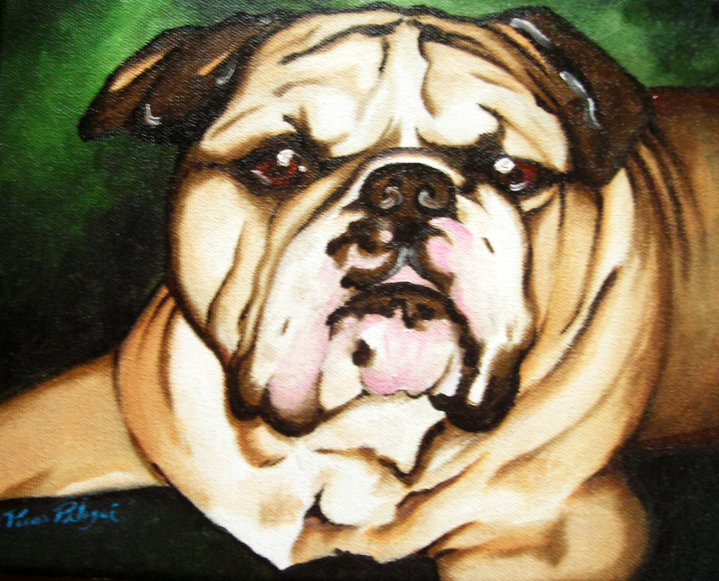 Painting of a British Bulldog by www.PicosPelegri.com South Beach Miami