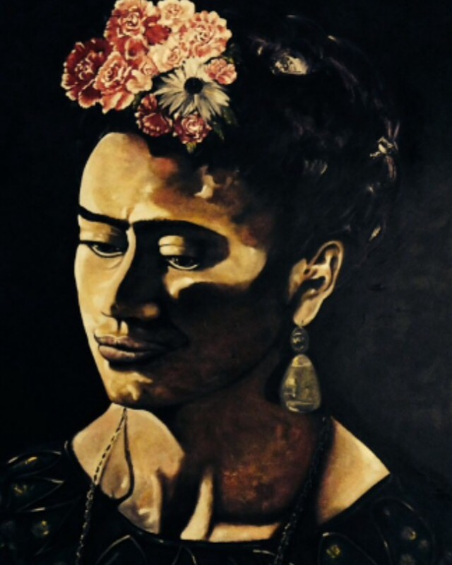 - Art by Picos Pelegri "Dark Frida Kahlo. Oil Painting by www.PicosPelegri.com South Beach Miami