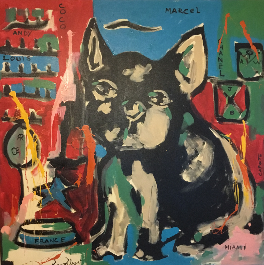 - Art by Picos Pelegri Abstract Art Portrait of French bulldog.by www.PicosPelegri.com South Beach Miami