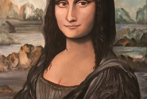 Painting of Mona Lisa by www.PicosPelegri.com South Beach Miami