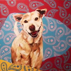"CHANCE" Portrait of a lab. Painted for Kathy Griffen by www.PicosPelegri.com  South Beach Miami 