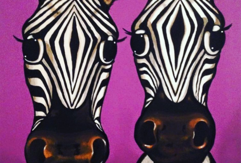 LISA'S ZEBRAS. PAINTED BY www.PicosPelegri.COM South Beach Miami
