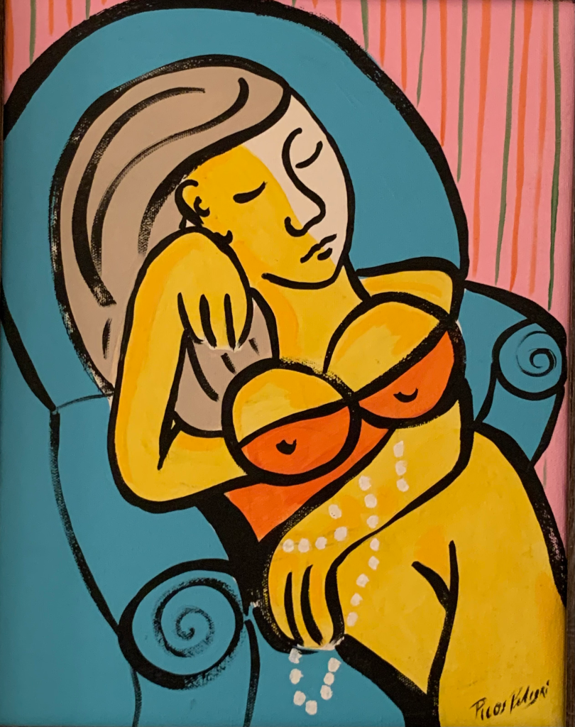 - Art by Picos Pelegri Bright colourful pop art paintings of a woman with various pop color and design. Painted by www.PicosPelegri.com South Beach Miami