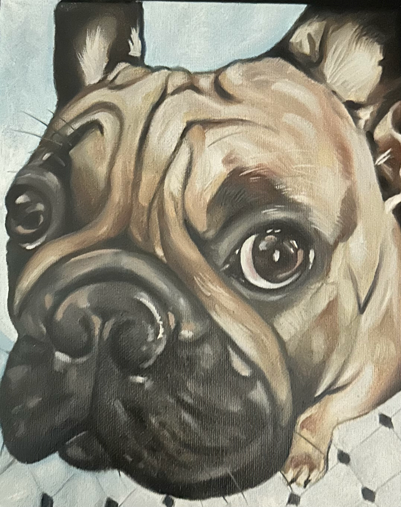 ANDRE THE FRENCHY. PAINTING BY www.PicosPelegri.com South Beach Miami