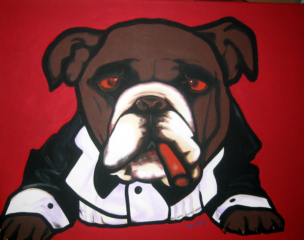- Art by Picos Pelegri Pop Painting of MAxx I Tux with a cigar. by www.PicosPelegri.com South Beach Miami
