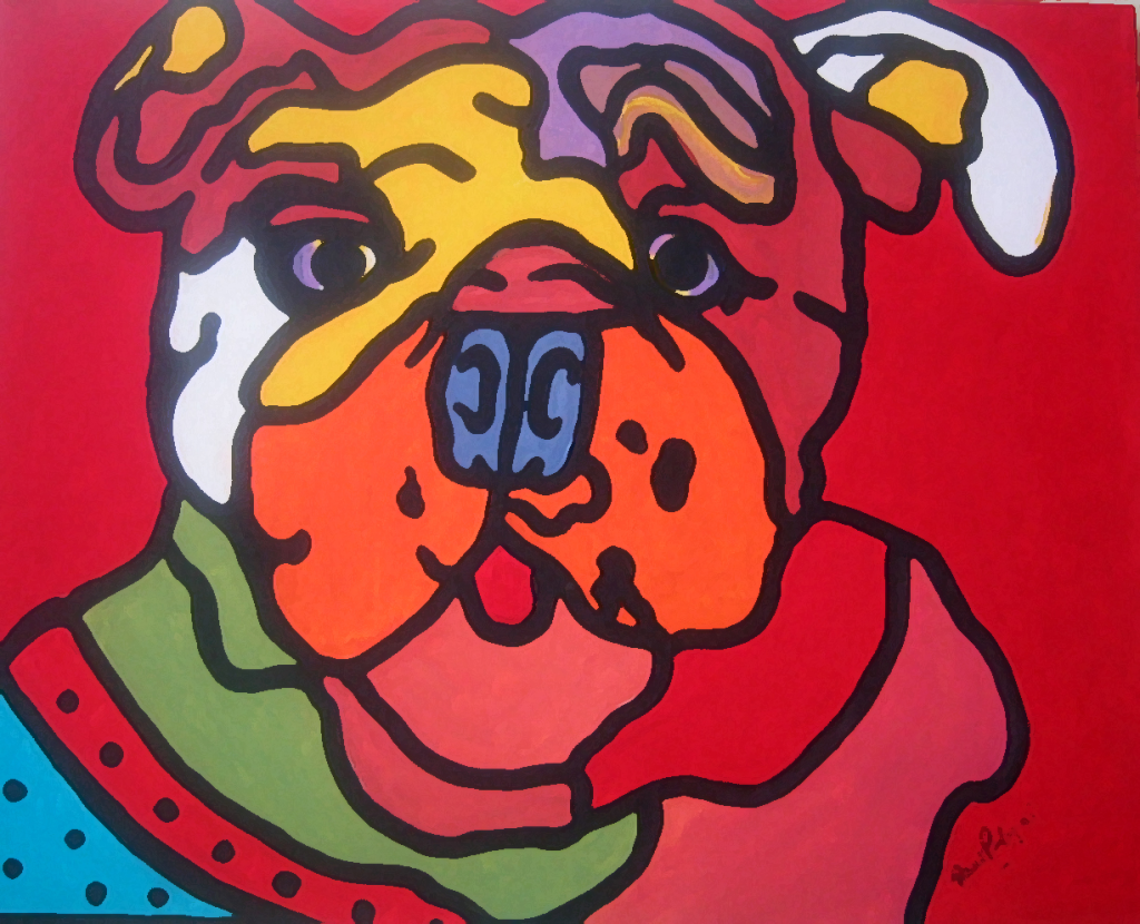 - Art by Picos Pelegri POP PORTRAIT OF THE BRITISH BULLDOG MAXAMILLION.