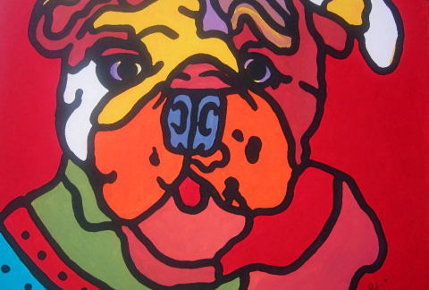 POP PORTRAIT OF THE BRITISH BULLDOG MAXAMILLION.