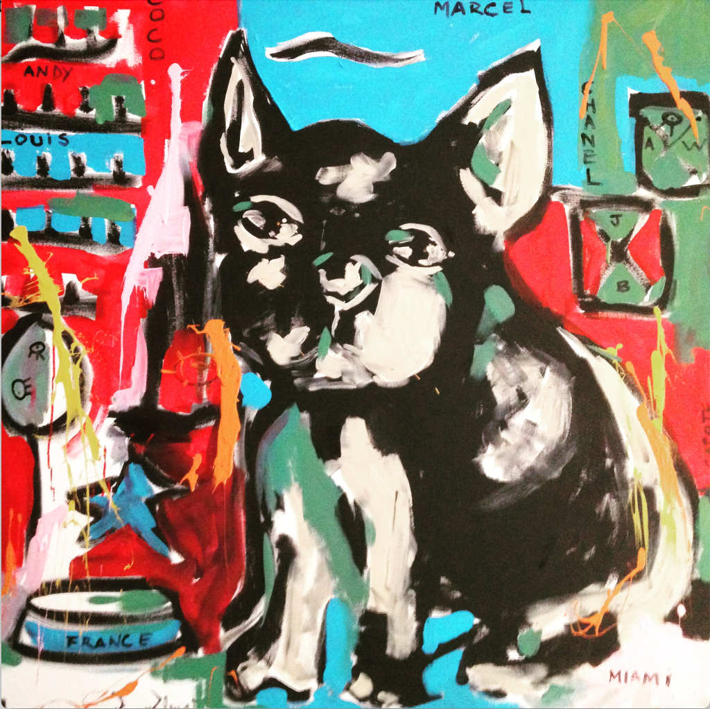 - Art by Picos Pelegri Abstract Painting of French Bulldog, Marcell. by www.PicosPelegri.com South Beach Miami