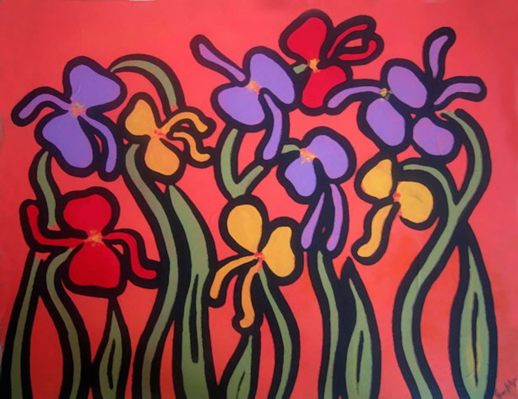 flores-en-violeta_jpg_jpgwebp - Art by Picos Pelegri Pop Painting of "Flores en Violeta. by www.PicosPelegri.com South Beach Miami