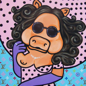 SOBE SOW AS SOPHIA LOREN. POP PAINTING BY www.PicosPelegri.com South Beach Miami