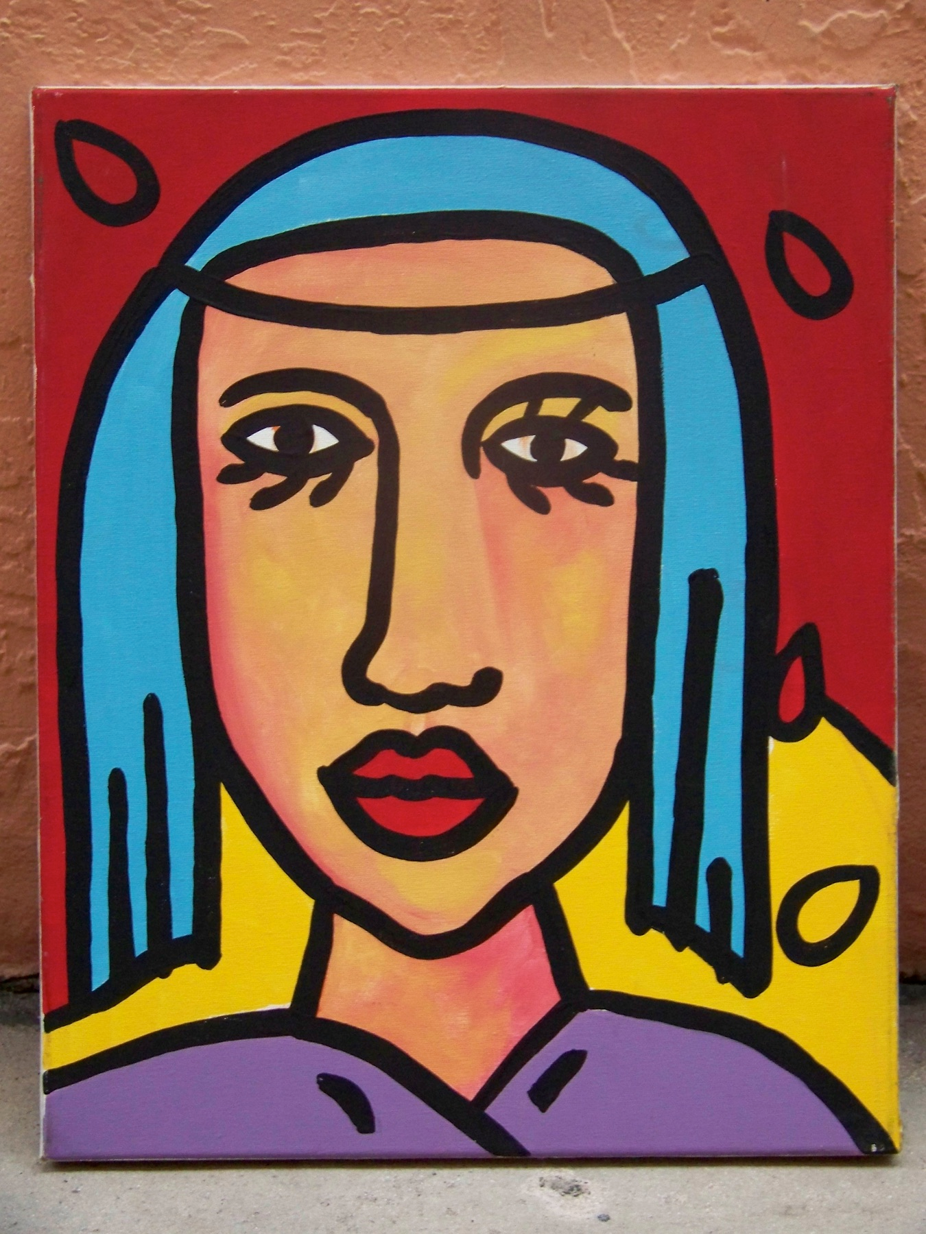 Woman in Red and Blue — artwork by Mariano Picos Pelegri