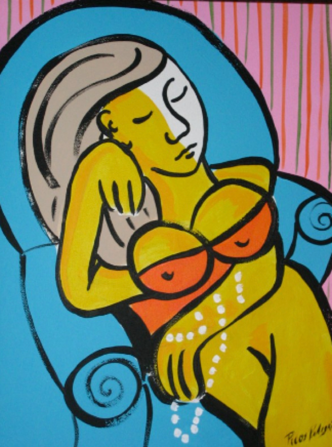 Mother and Child — Gold — artwork by Mariano Picos Pelegri