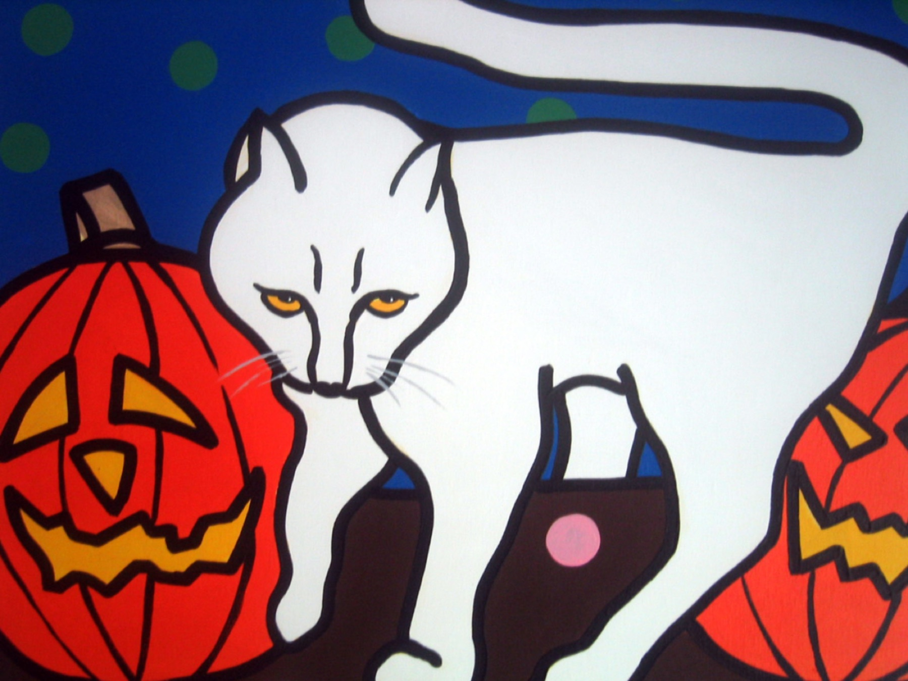 Cat at Halloween — artwork by Mariano Picos Pelegri