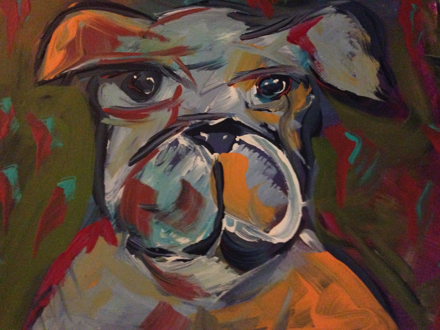 Bulldog — Expressive Portrait — artwork by Mariano Picos Pelegri