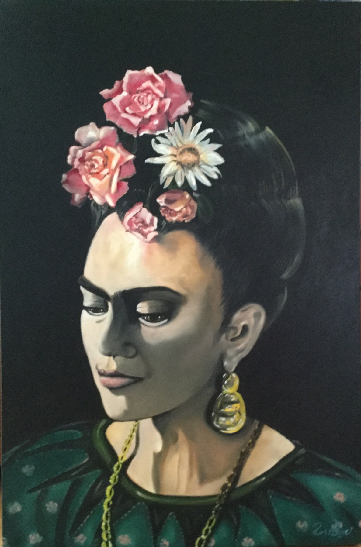 Frida with Flowers — artwork by Mariano Picos Pelegri