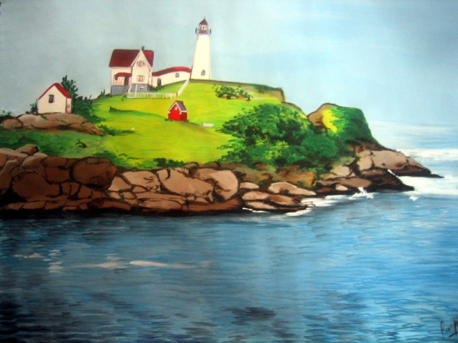 Lighthouse, Maine — artwork by Mariano Picos Pelegri