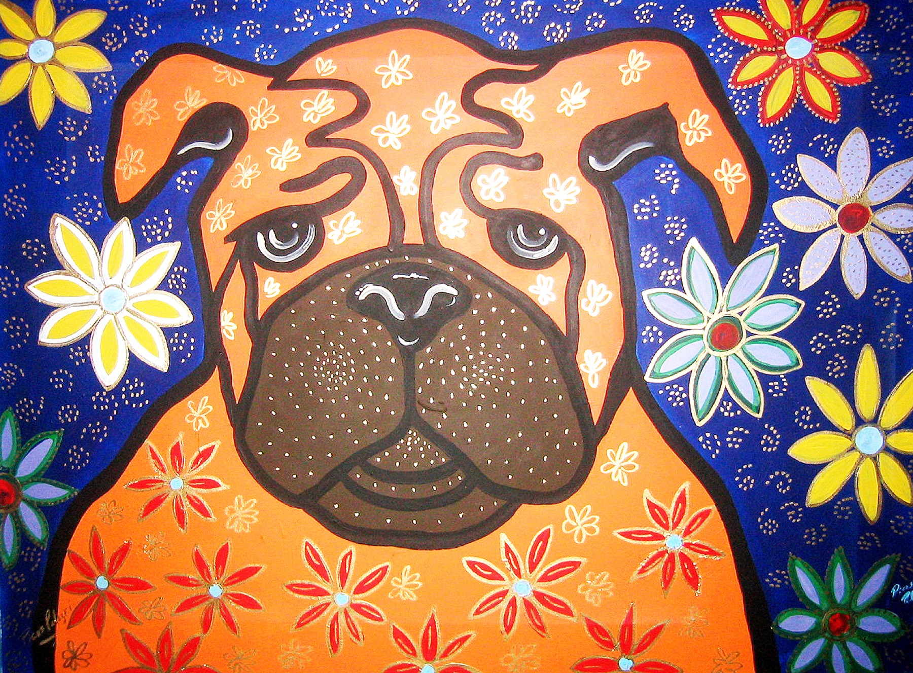Max Among the Flowers — artwork by Mariano Picos Pelegri