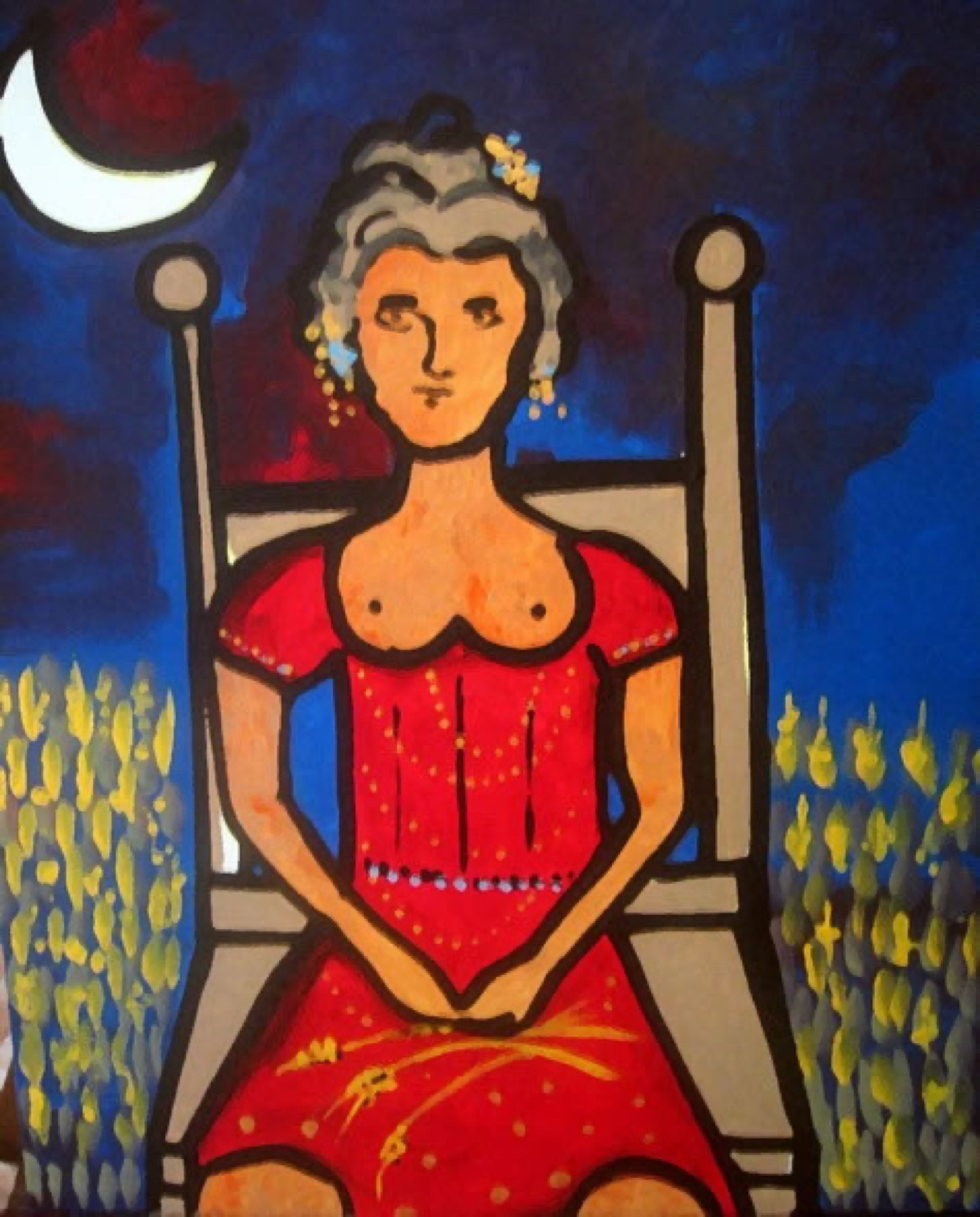 Woman under the Moon — artwork by Mariano Picos Pelegri