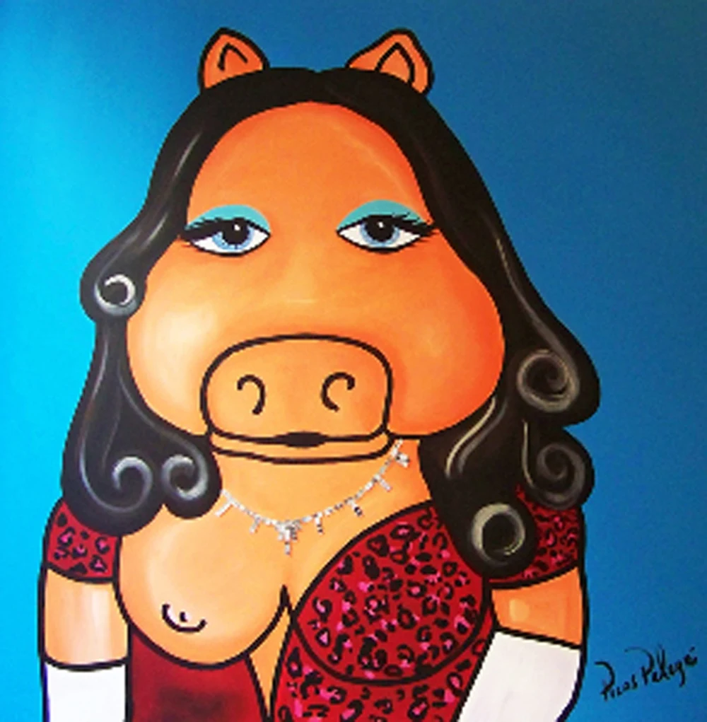 SoBe Sow — Blue Piglet — artwork by Mariano Picos Pelegri