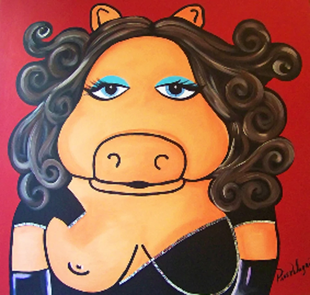 SoBe Sow — Red Piglet — artwork by Mariano Picos Pelegri
